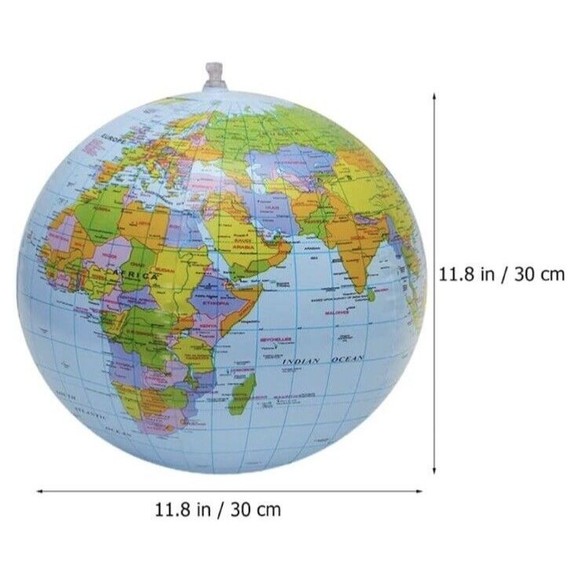 Inflatable World Globe Beach Ball Educational Fun Learning Ball World Globe - Picture 2 of 3